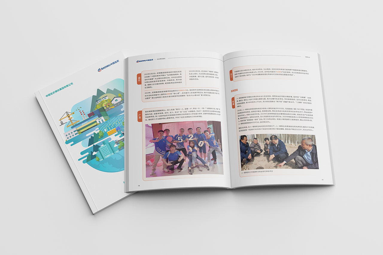 中国宝武钢社会责任报告（图ZMzM4NjQzMTcy） - 书籍/画册 - 站酷设计师y预见y原创素材 - 站酷ZCOOL