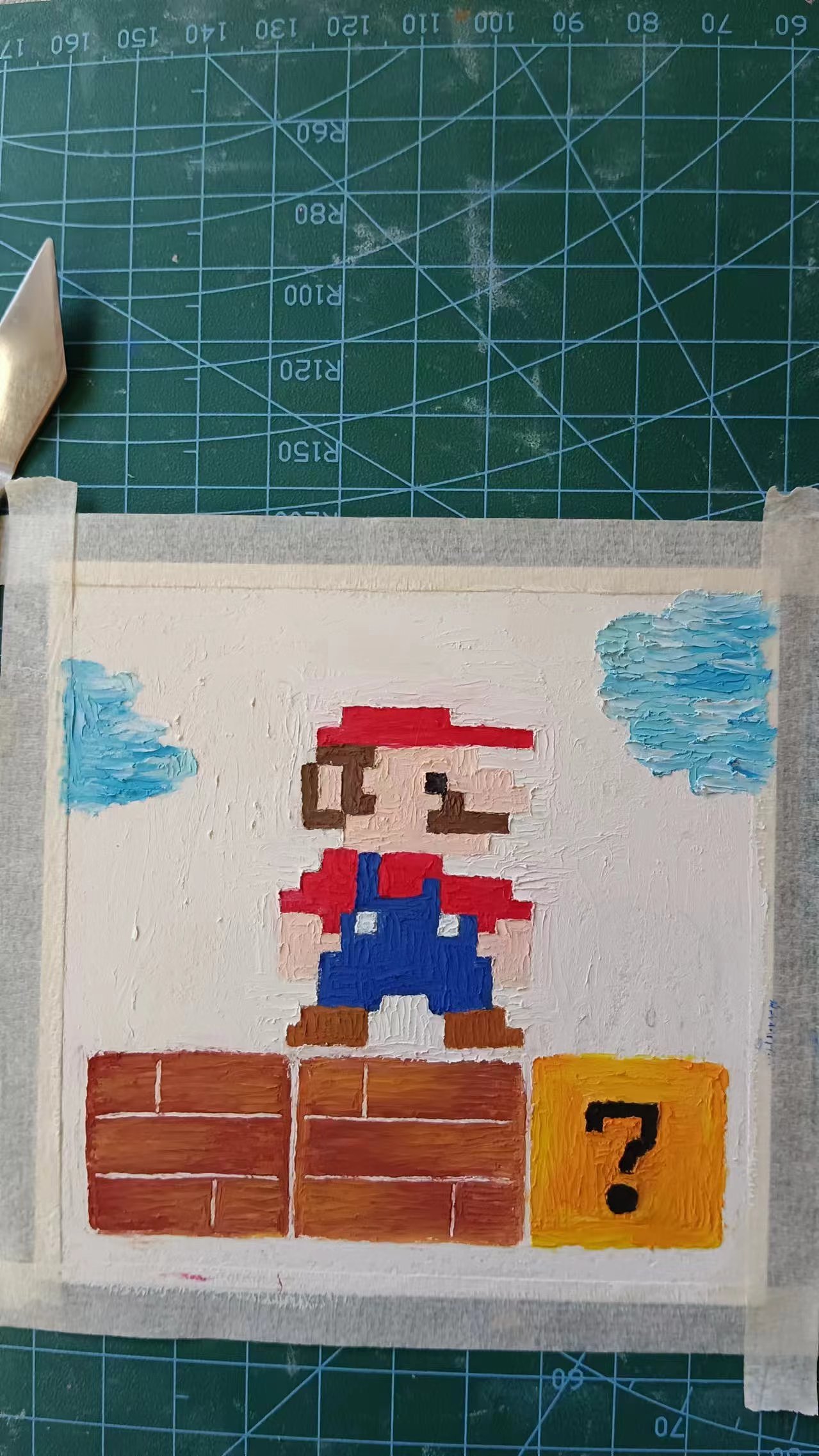 油画棒马赛克-超级玛丽