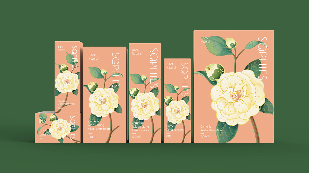 sophie's 护肤品包装设计 | 原创 插画