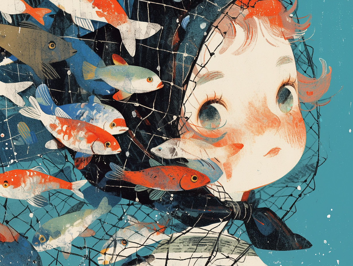 捕鱼与少年（图ZMzY2NjUxMjg0） - 绘本 - 站酷设计师能力棒001原创素材 - 站酷ZCOOL