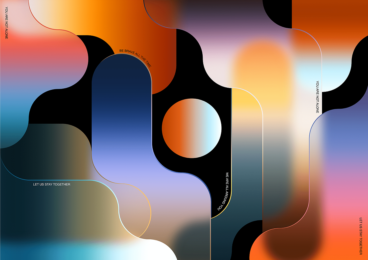 磨砂玻璃效果 - 色彩融合渐变