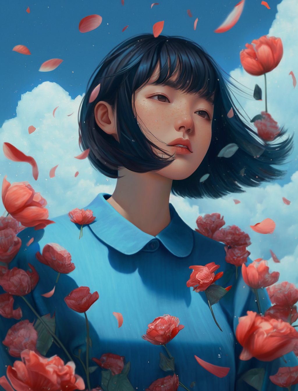 AIGC《花&少女》