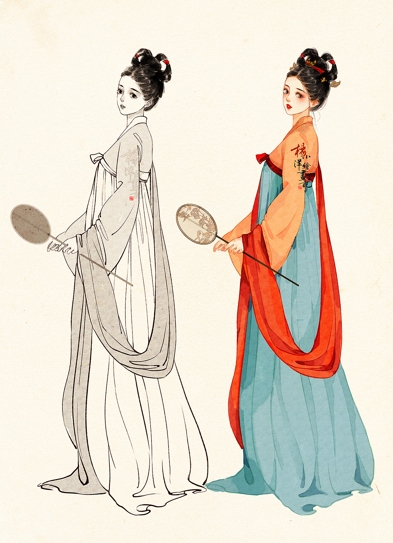 杨小洋速涂|国风汉服美人图鉴合集