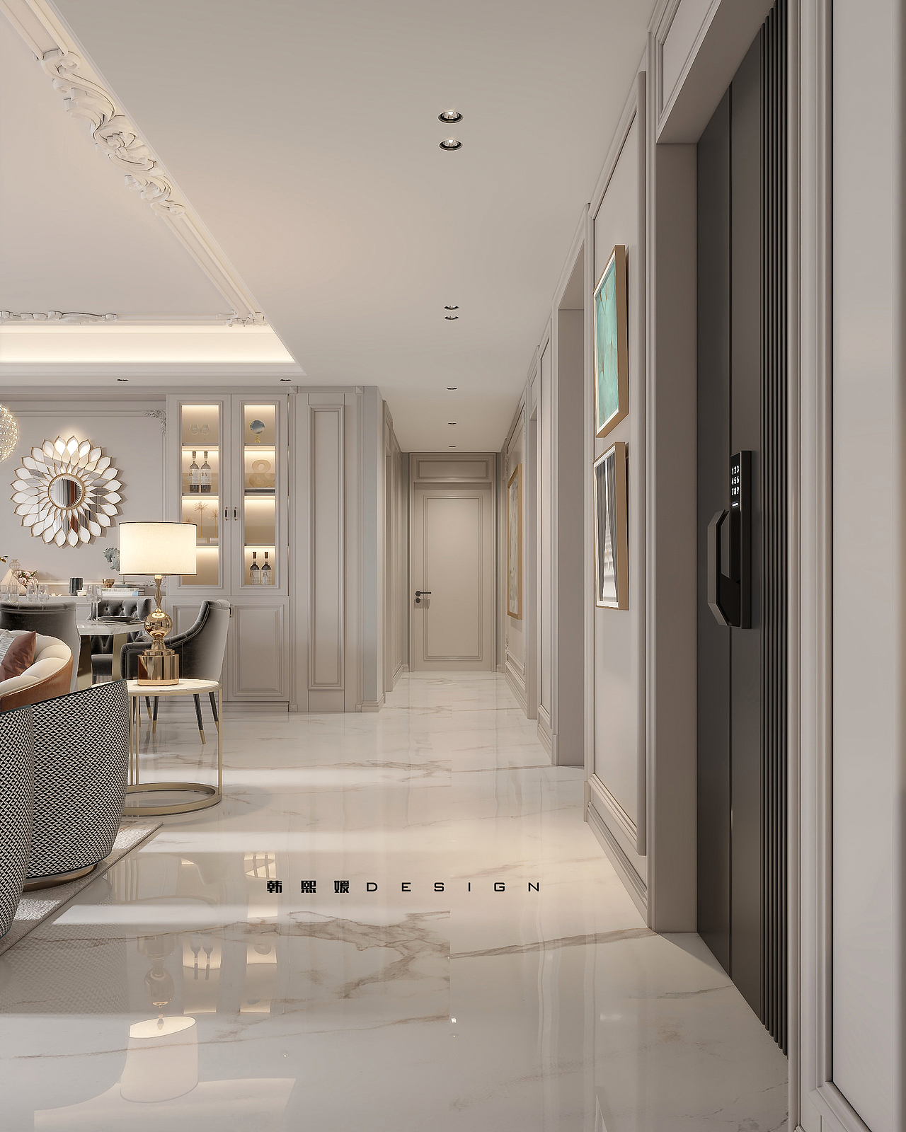 美式轻奢客厅餐厅