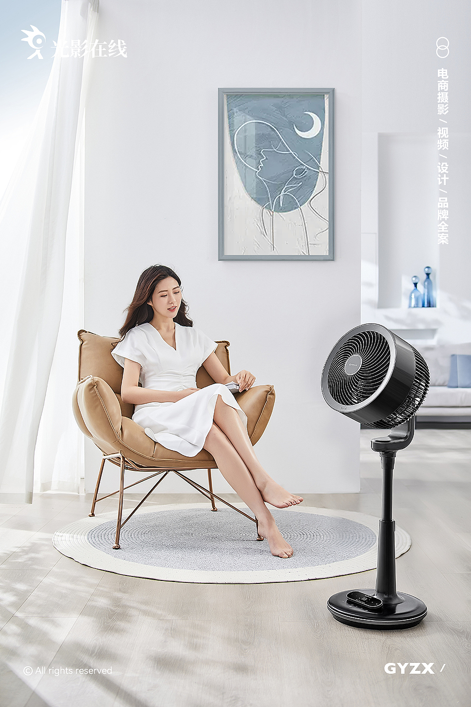 艾美特天鹅循环扇 | 家用落地扇 | 电商摄影