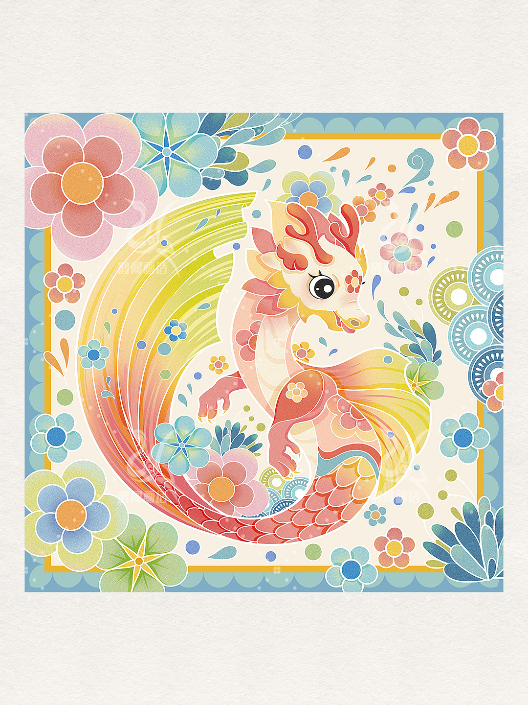 鱼化龙（图ZMzUyMzIyNzI0） - 艺术插画 - 站酷设计师鹤闻画话原创素材 - 站酷ZCOOL