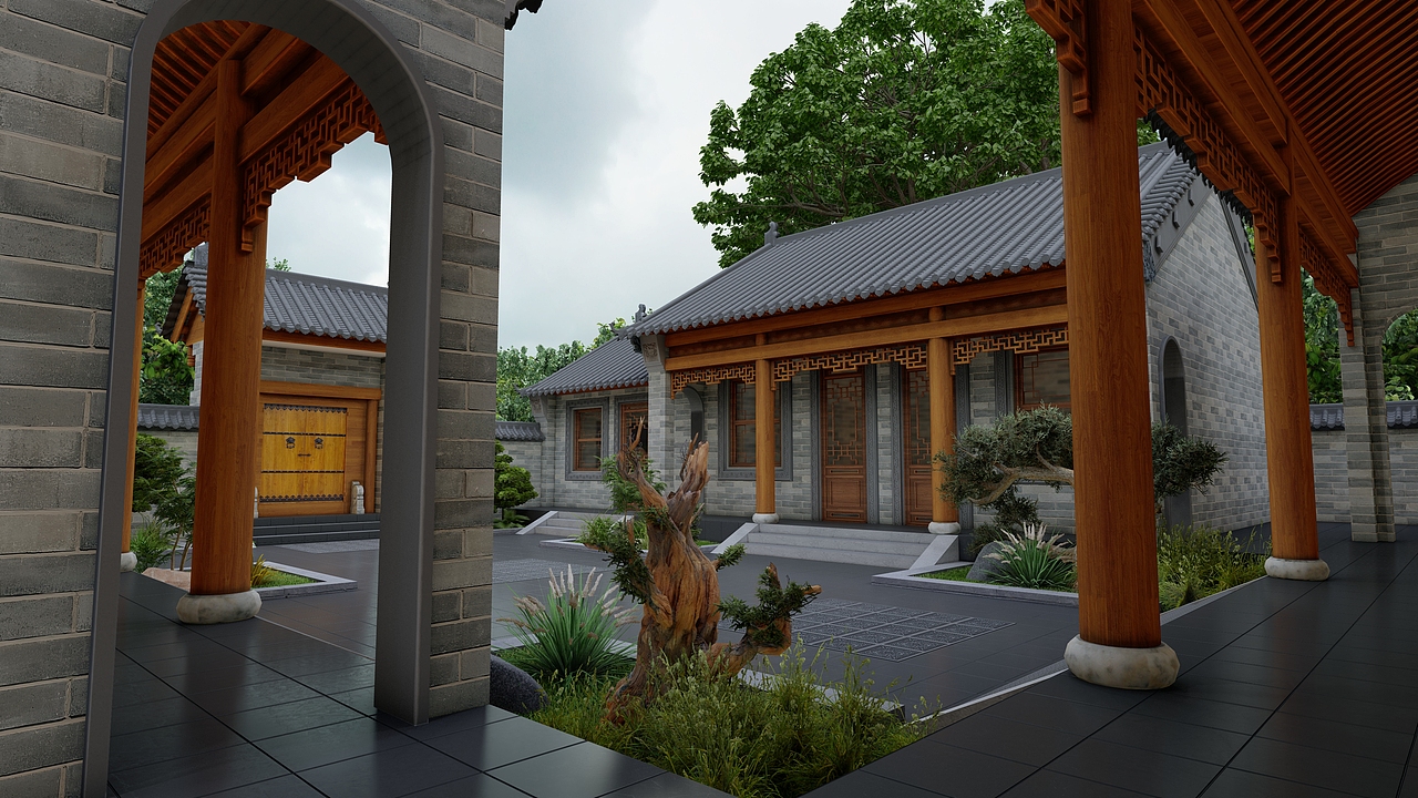 中国传统四合院-占地24m*24m