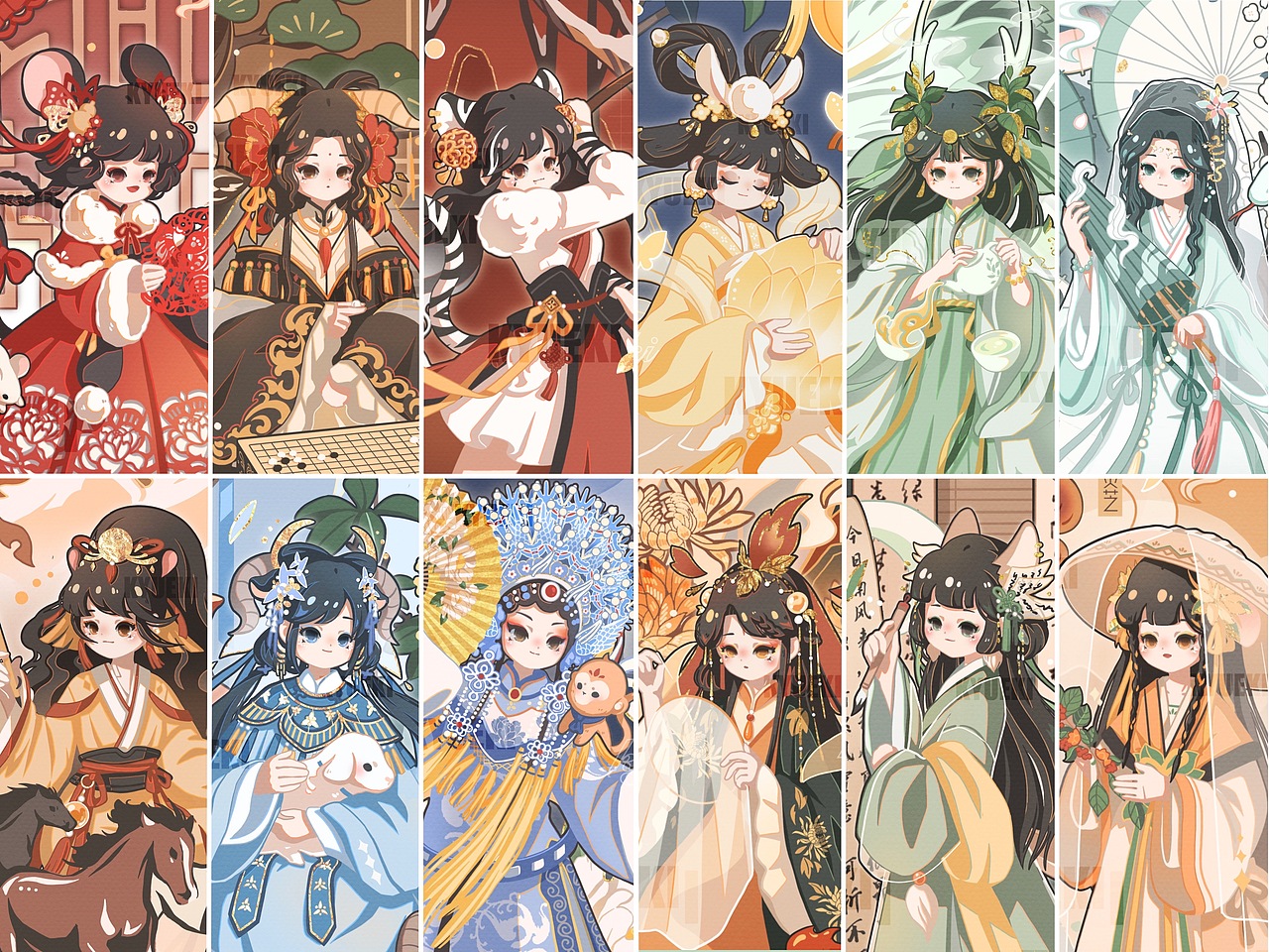 十二生肖插画系列（图ZMzE4NDk0MjQ4） - 创作习作 - 站酷设计师KyuEki原创素材 - 站酷ZCOOL