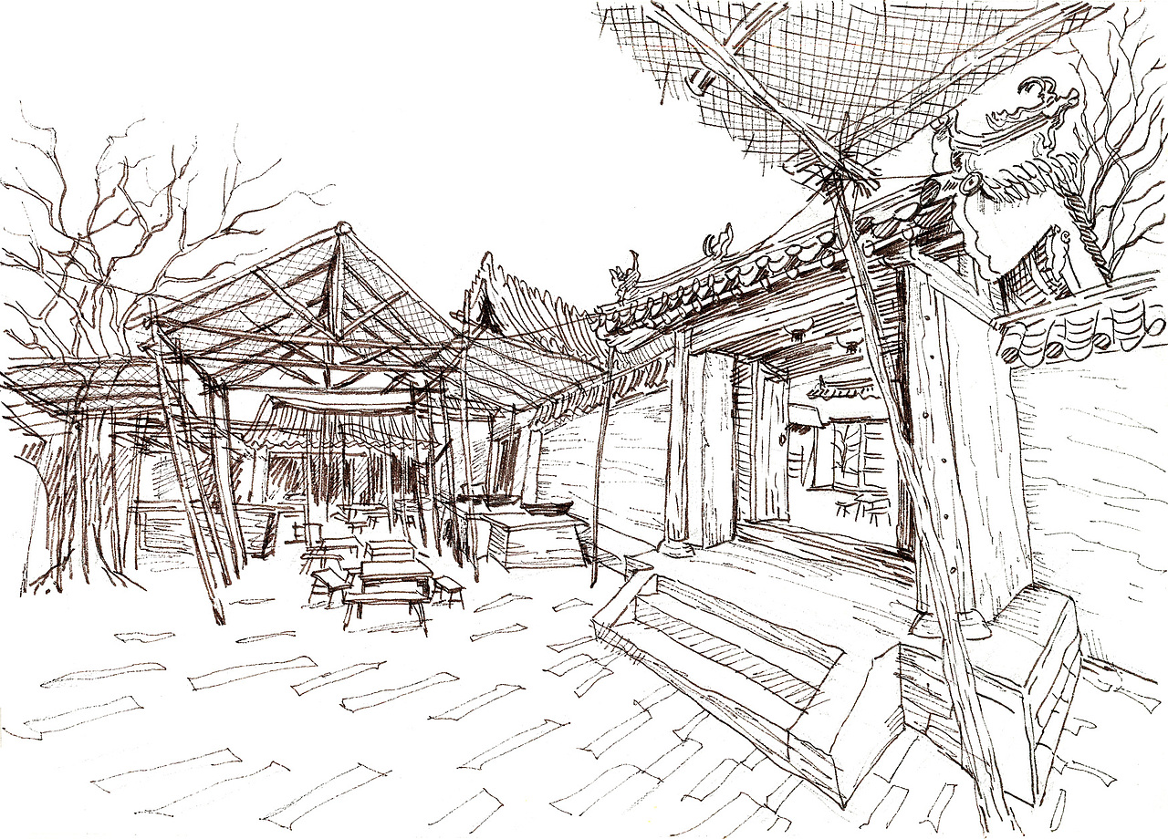 建筑线描淡彩——只有河南·戏剧幻城(上)