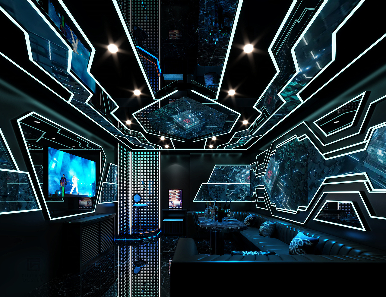 潮流碰撞 以独特的方式打破禁锢，KTV娱乐空间设计（图ZMzQ3OTI4MjUy） - 商业空间设计 - 站酷设计师一然设计原创素材 - 站酷ZCOOL