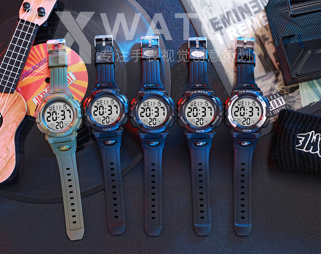 专注手表拍摄·电子表创意图·手模创意图