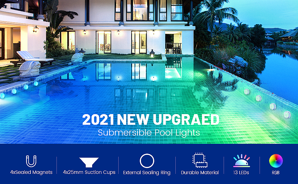 亚马逊-泳池灯主图A+