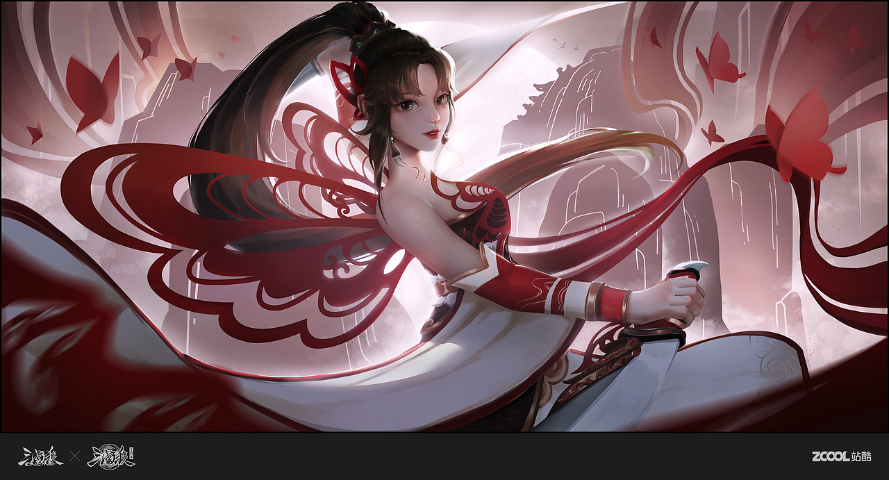 三国杀-国潮典韵-张嫙【剪纸山河】（图ZMzQ4MjgwOTIw） - 概念设定 - 站酷设计师旭灿原创素材 - 站酷ZCOOL