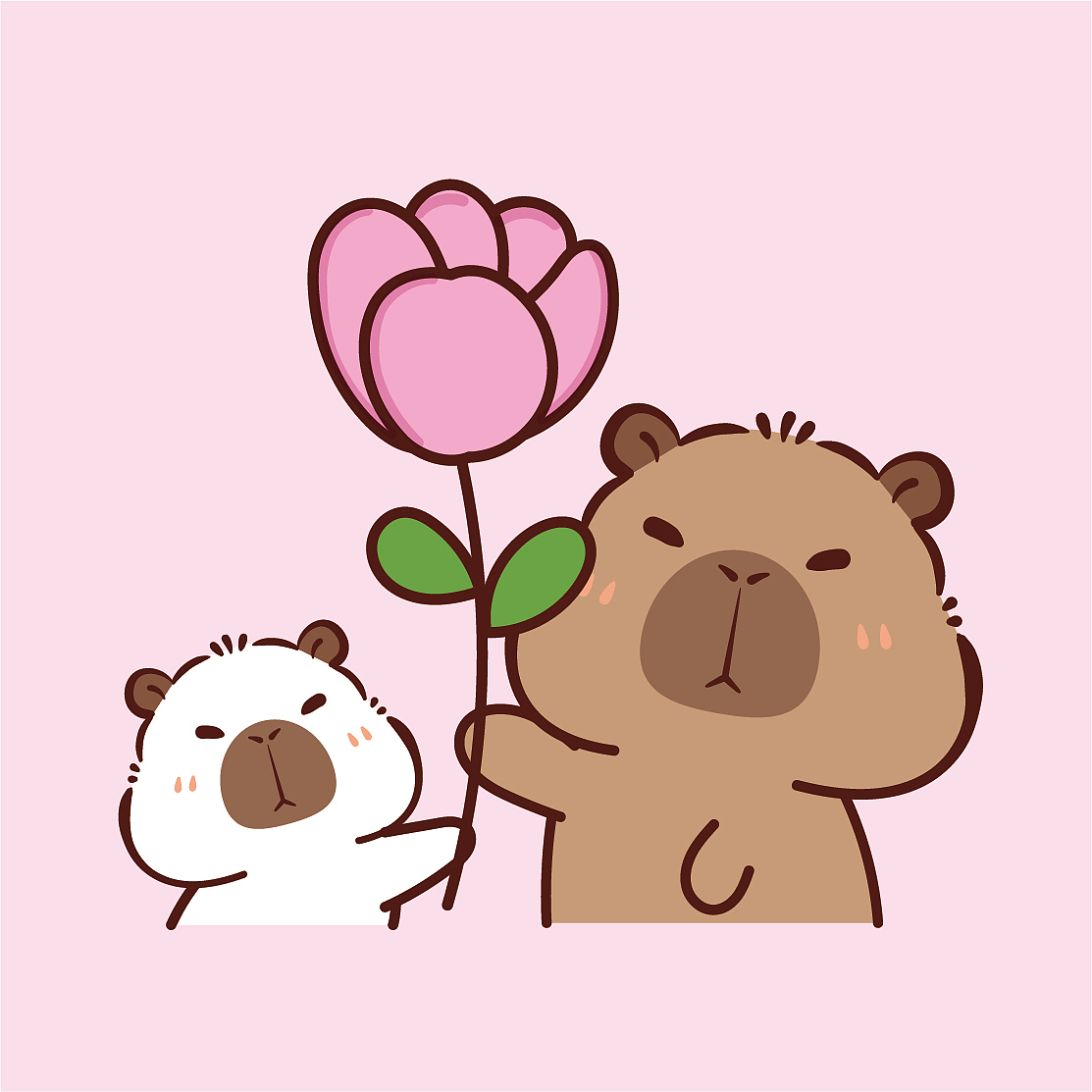 卡皮巴拉插画图片节日快乐母亲节快乐送你一朵小红花（图ZMzY5MTU5MzU2） - 商业插画 - 站酷设计师阿茹生肖IP原创素材 - 站酷ZCOOL