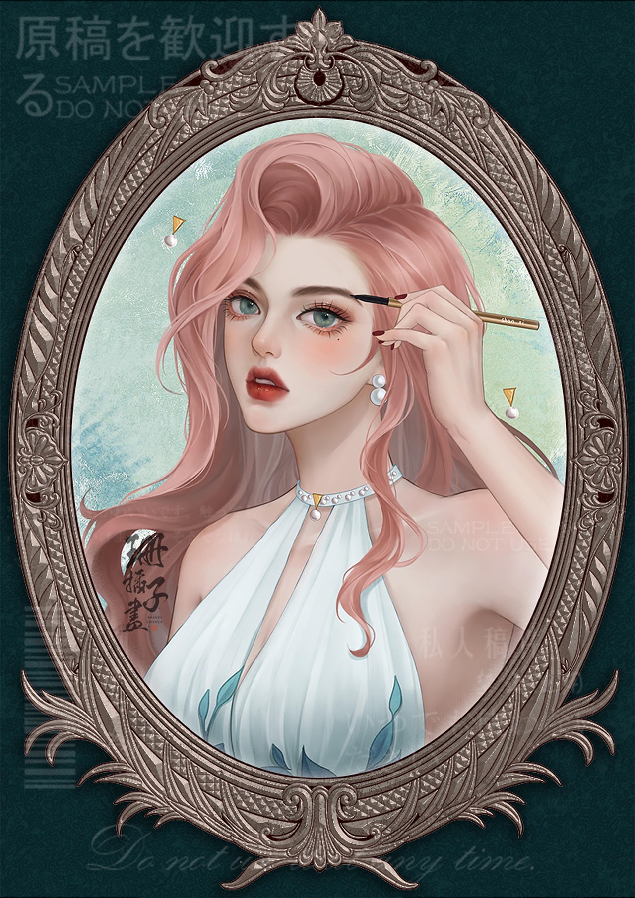 镜中妆系列（图ZMzIwNzc5MjI0） - 艺术插画 - 站酷设计师珊子就想画些画原创素材 - 站酷ZCOOL