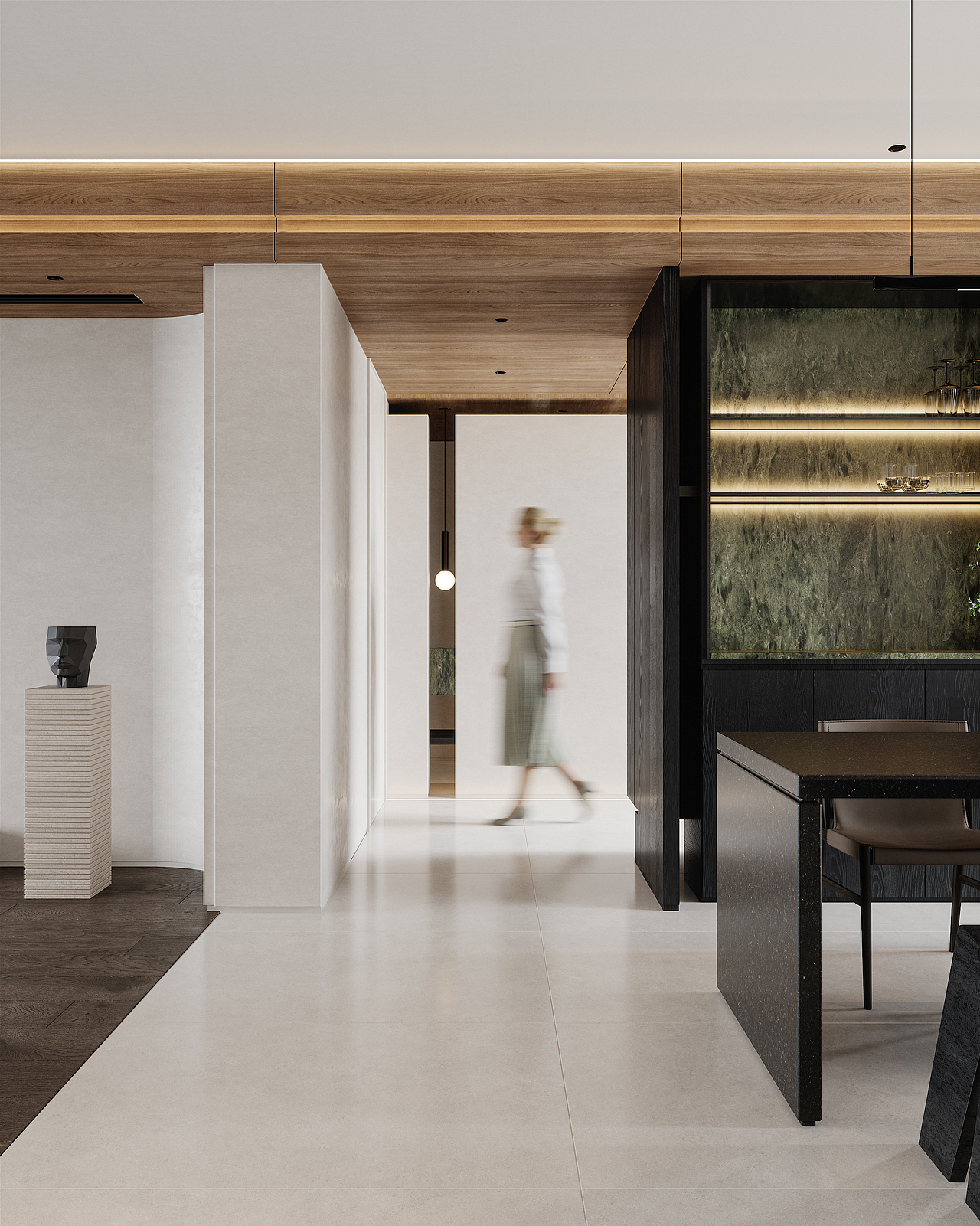 御海天禧现代家装初稿效果图表现