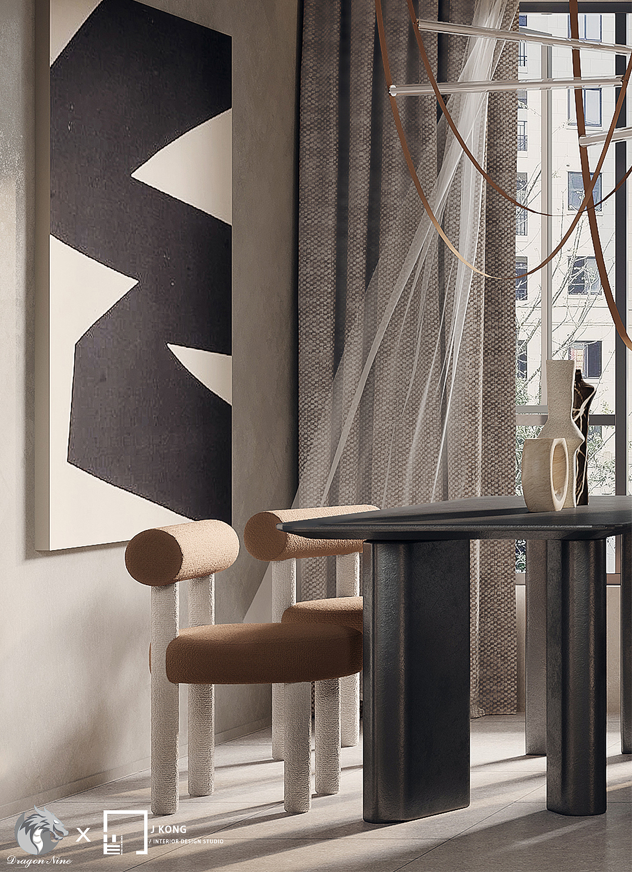 皆空作品 | 仲春之森——四居室，107㎡（图ZMjk3MzE5MTQ4） - 家装设计 - 站酷设计师皆空设计研究室原创素材 - 站酷ZCOOL