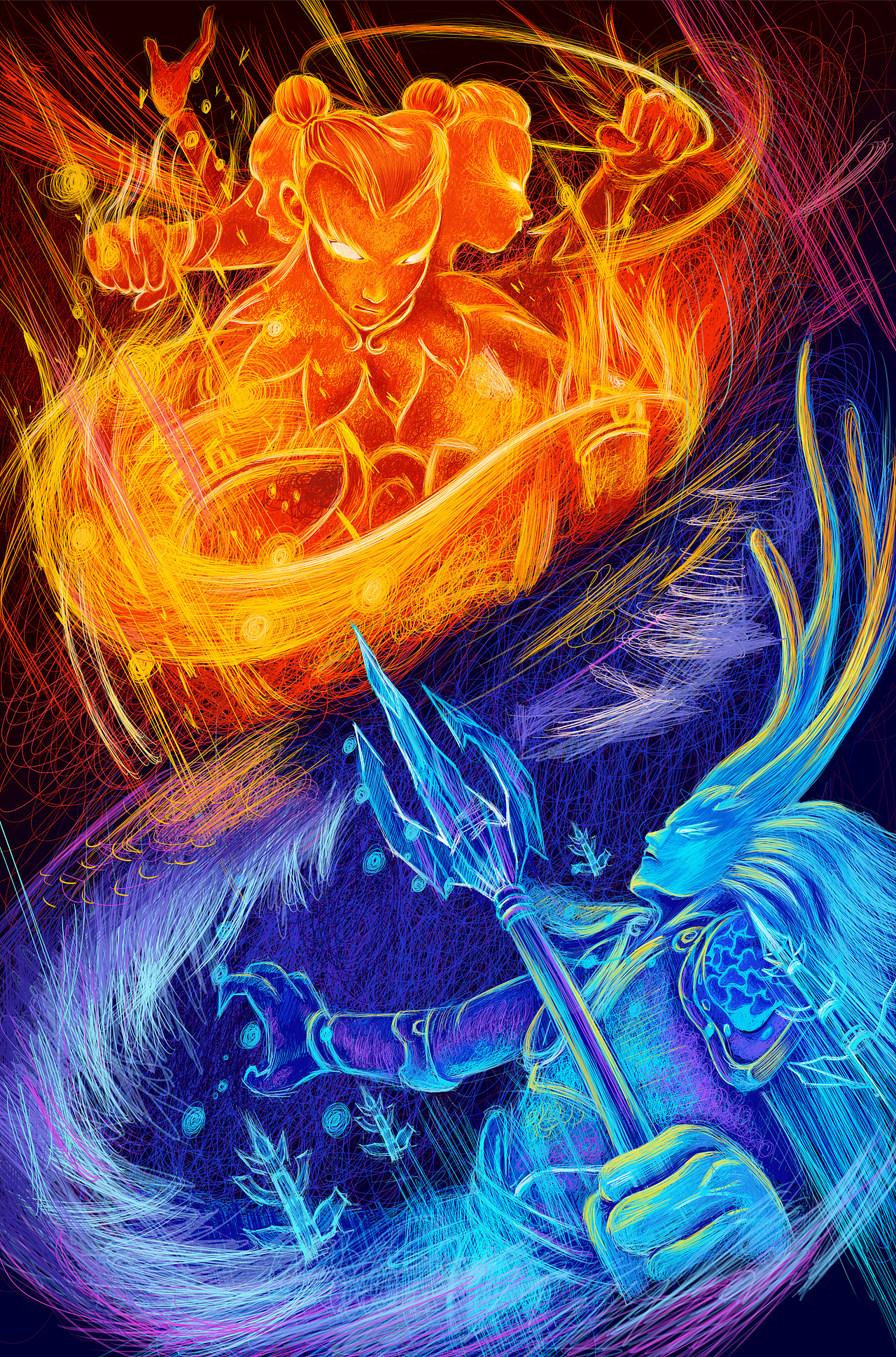 线圈插画-哪吒重生