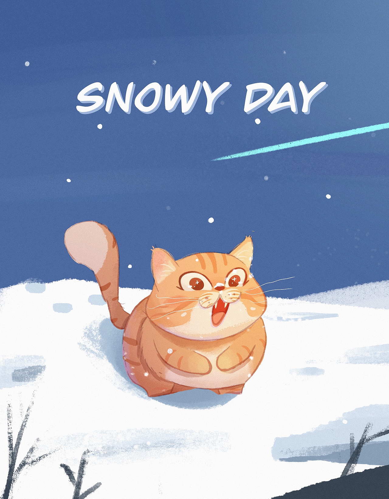 冬天小猫（图ZMzI4NTIzNDY0） - 儿童插画 - 站酷设计师iris_艾瑞斯原创素材 - 站酷ZCOOL