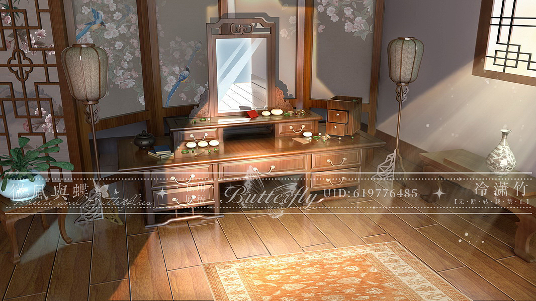 場景練習(xí) 古風(fēng)妝臺（圖ZMzMxMjExMjY0） - 商業(yè)插畫 - 站酷設(shè)計師冷瀟竹原創(chuàng)素材 - 站酷ZCOOL