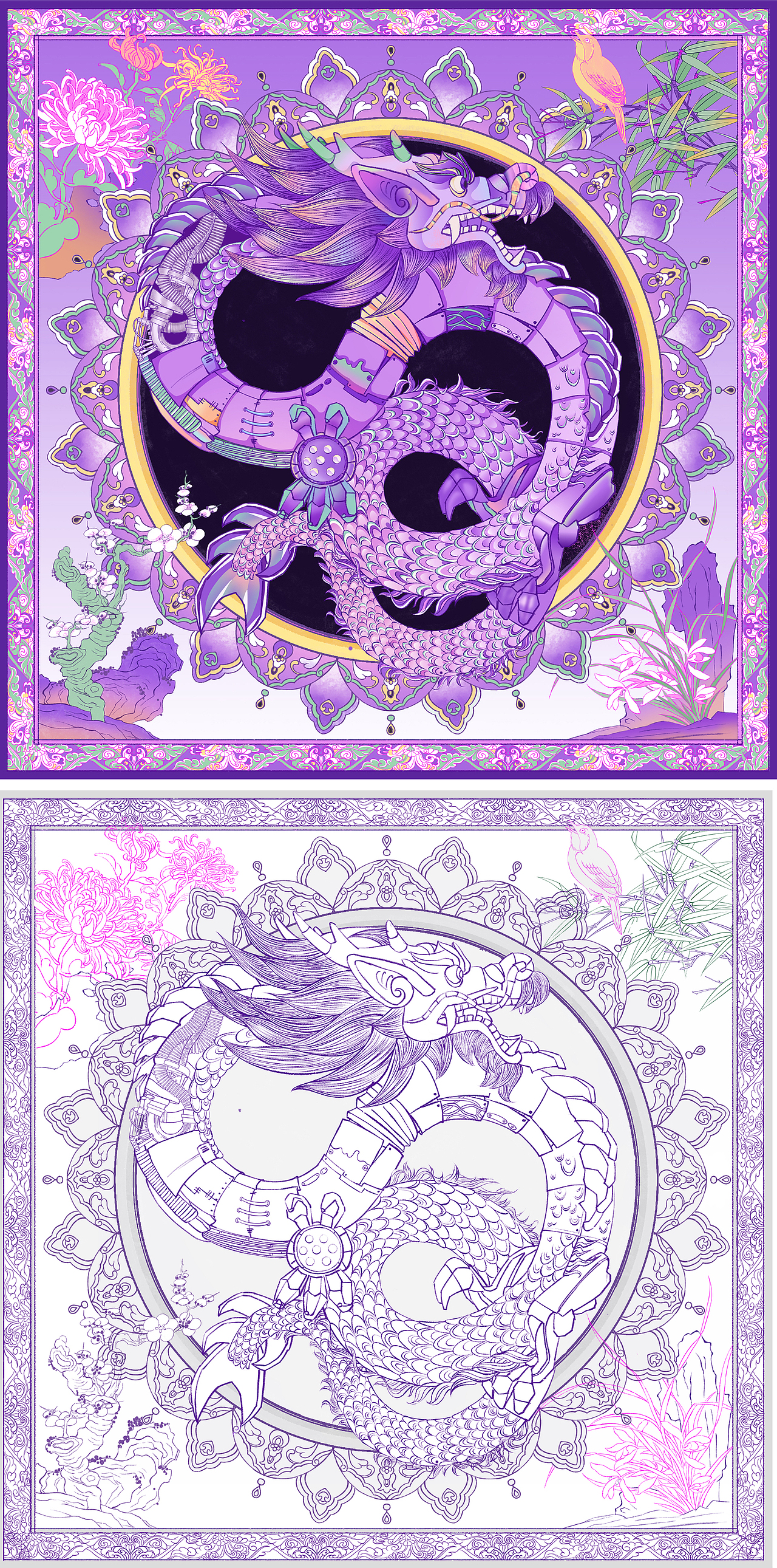 2023中国龙-【电子绘画x赛博国风】