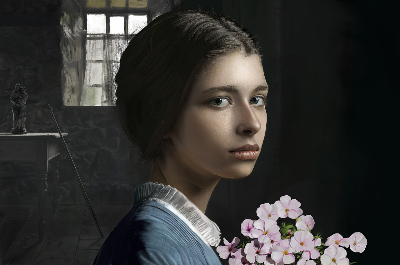 《少女简爱》（图ZMzQwMDc3MDY4） - 绘画 - 站酷设计师数字美术开拓者原创素材 - 站酷ZCOOL