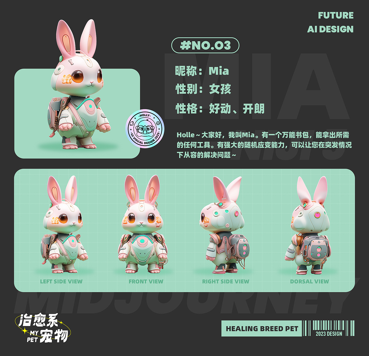 我的治愈系宠物｜未来AI设计（图ZMzU1ODMzMDQ4） - IP形象 - 站酷设计师设计师Holly原创素材 - 站酷ZCOOL