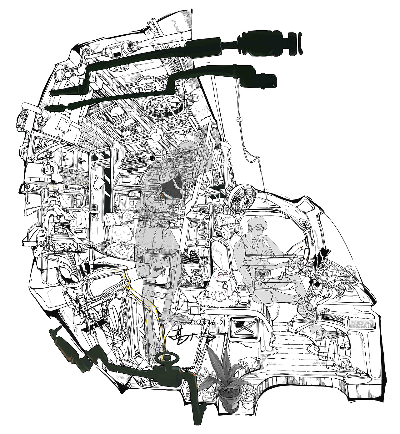 ▏晴日房車 ▏原創(chuàng)插畫 設(shè)定（圖ZMzQyMDc3NTQw） - 商業(yè)插畫 - 站酷設(shè)計師葛大芃向你打招呼原創(chuàng)素材 - 站酷ZCOOL