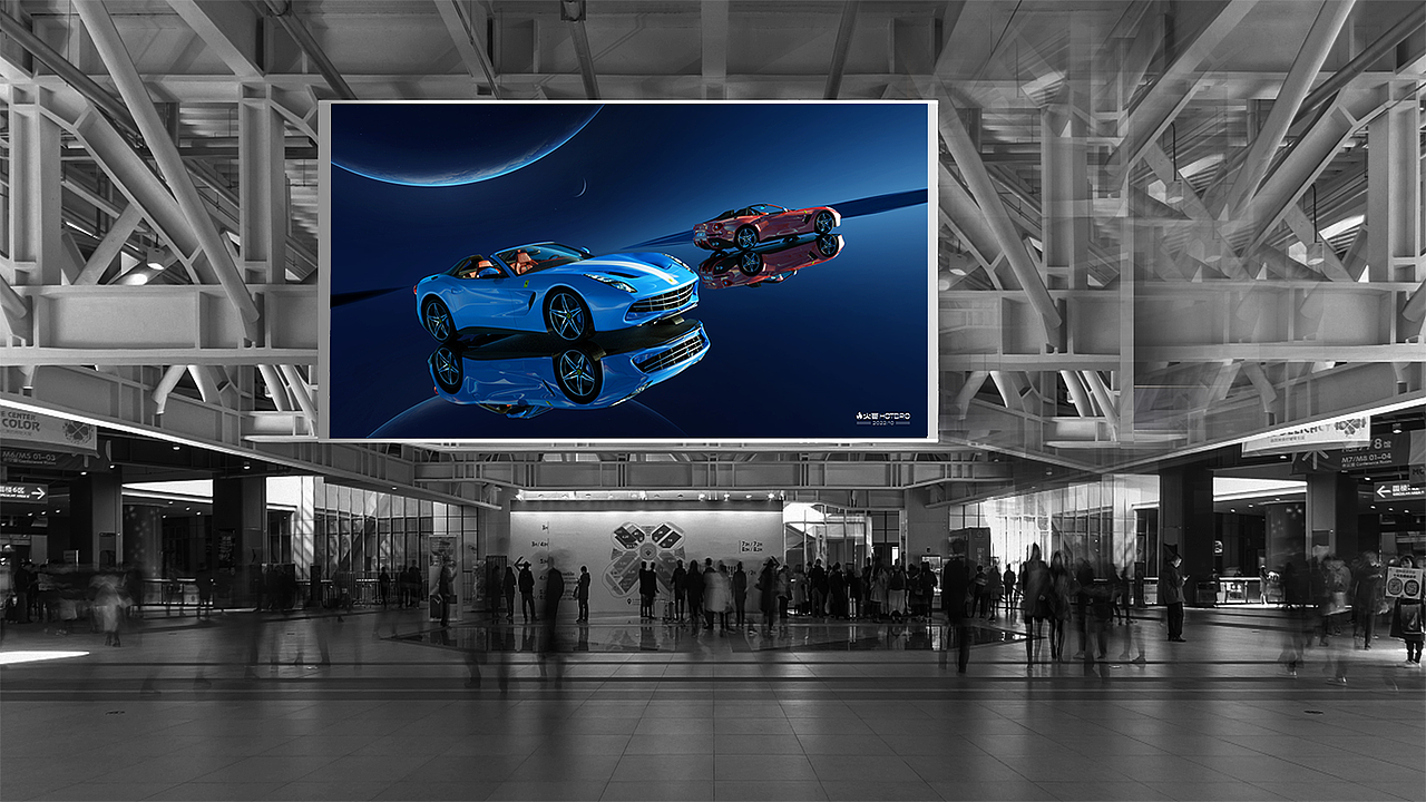 法拉利汽车c4d场景oc渲染