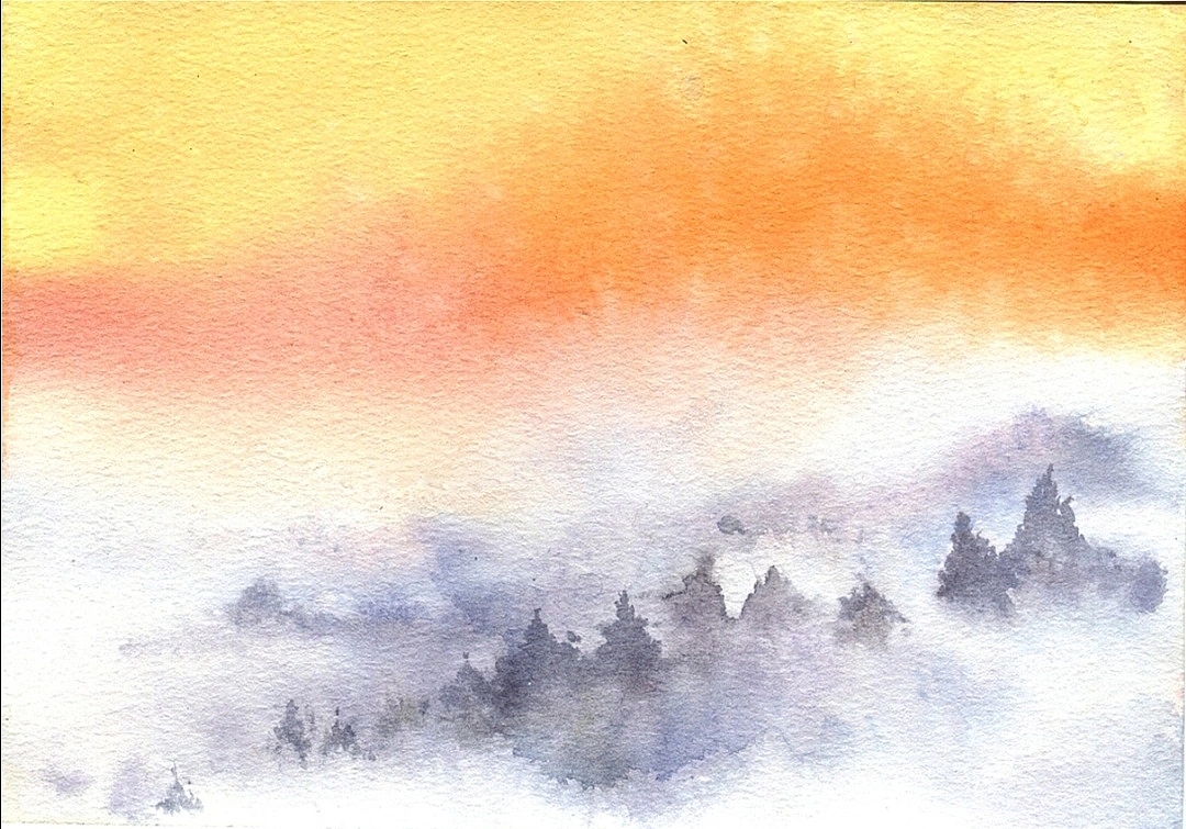 小院闲窗春色深-古风水彩练习