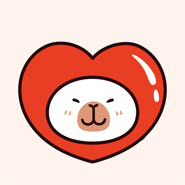 卡皮巴拉水豚萌萌IP卡通形象插画水果系列