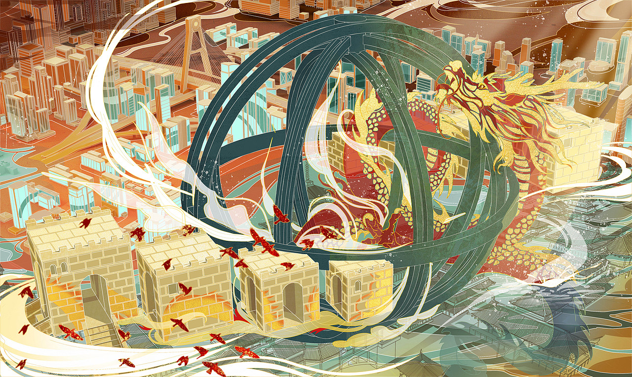 龙城（图ZMzY1NTAzODk2） - 商业插画 - 站酷设计师Fantom绘原创素材 - 站酷ZCOOL