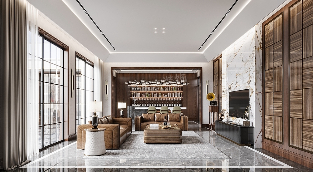 龙湖九里晴川双拼别墅装修,现代包豪斯风格设计图