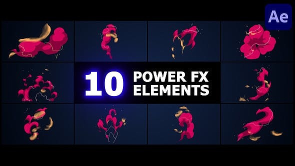 AE模板|高级动漫风格彩色动态爆炸烟雾标题展示作品