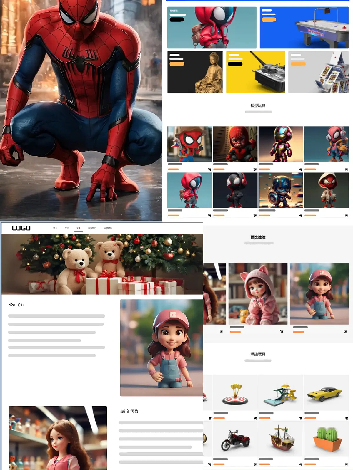 蜘蛛侠玩具商城网站设计案例分享,小程序分销商城设计