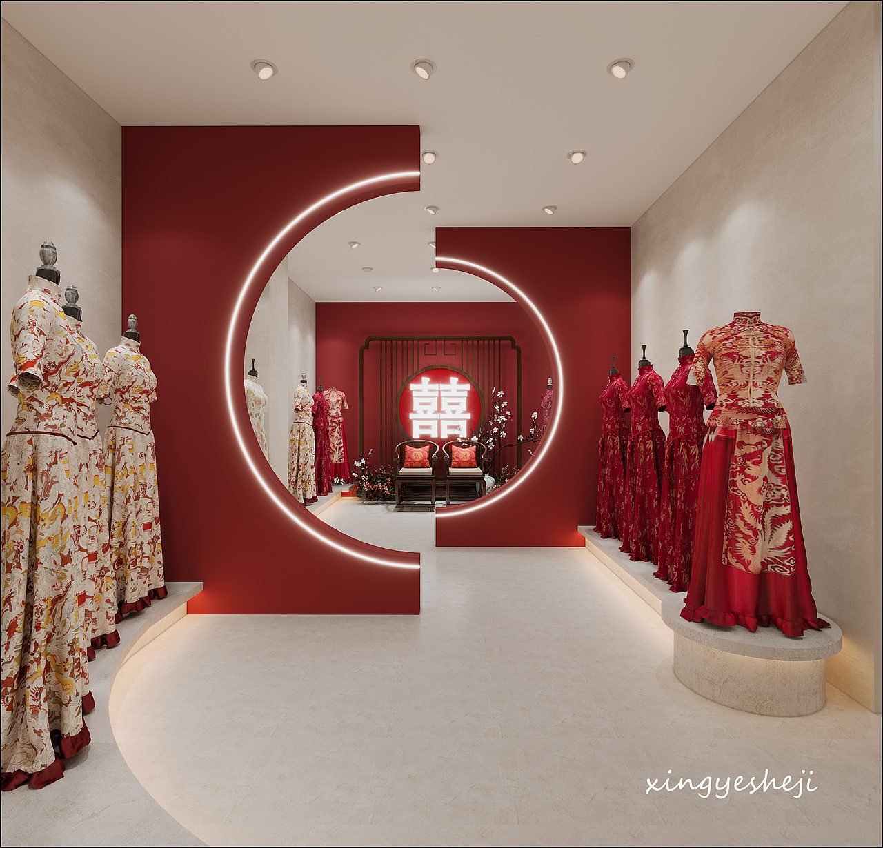 超有氛围感的婚纱店——婚纱店设计