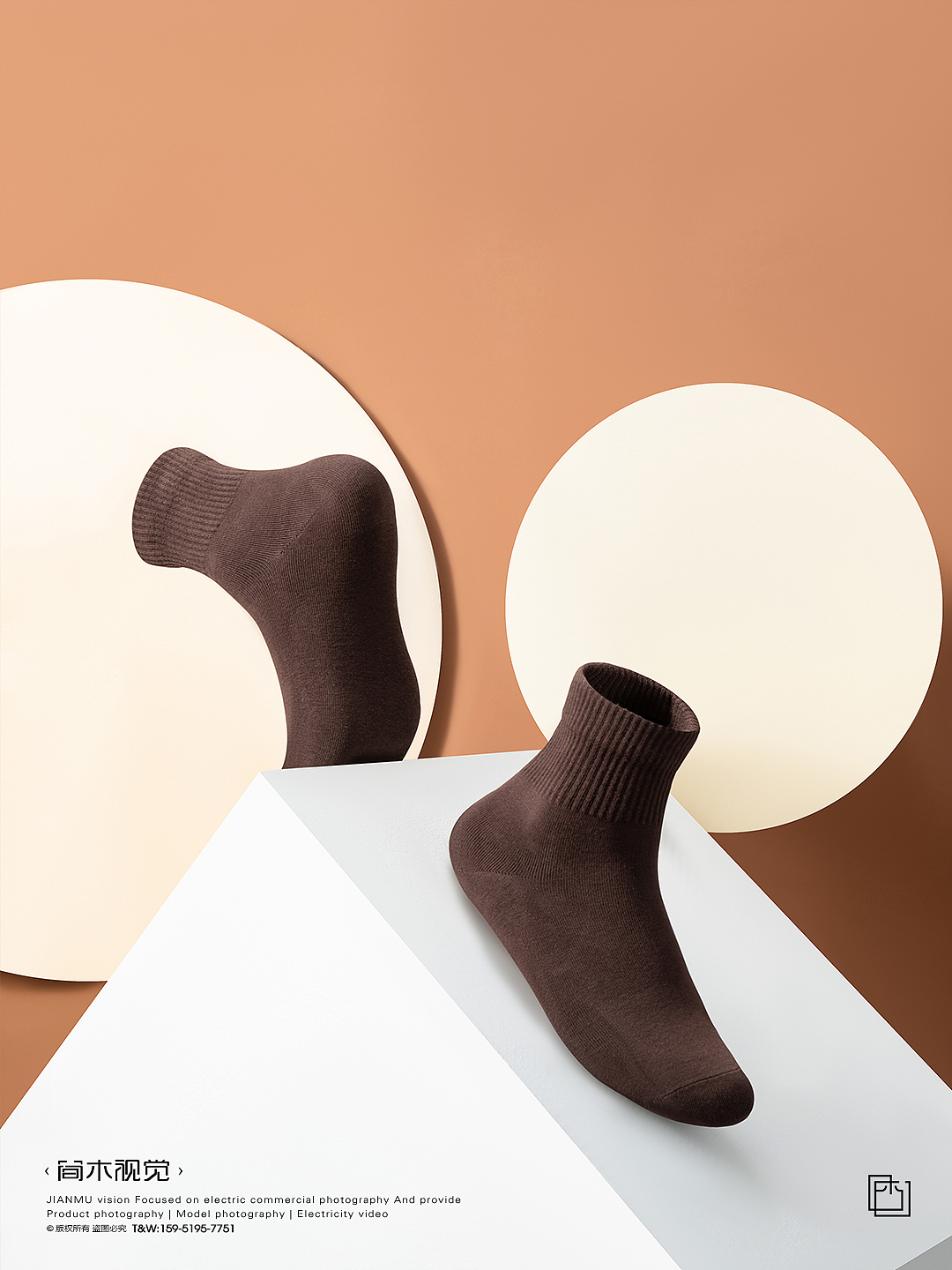 女士袜子产品创意摄影丨简木视觉 女袜棉袜 主图拍摄