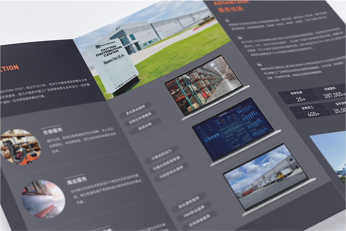 三折页 折页设计 画册折页 宣传折页 仓储运输折页设计（图ZMzYzMjE4NzIw） - 书籍/画册 - 站酷设计师白冰_原创素材 - 站酷ZCOOL