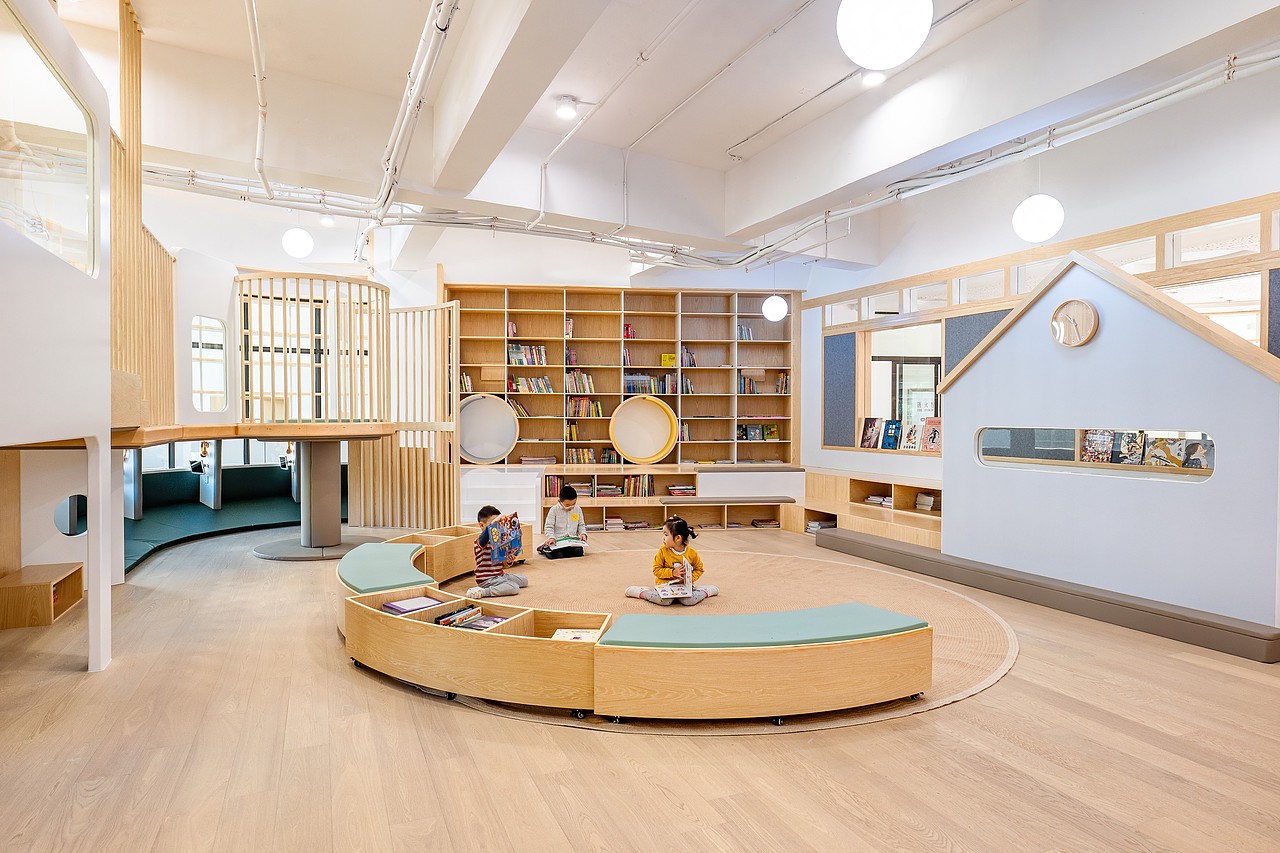 自然氧气屋,城市里的森林王国,幼儿园室内装修设计