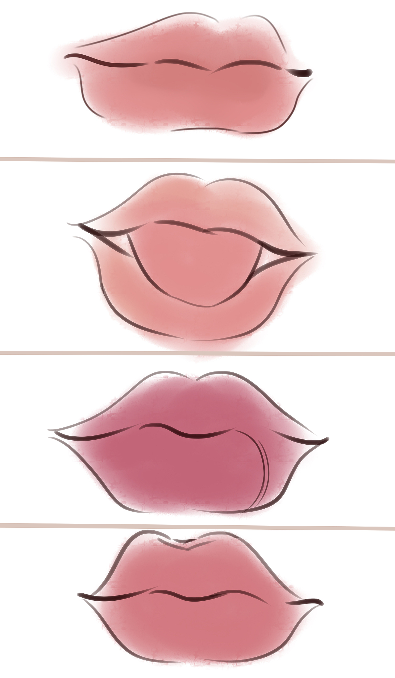 画嘴巴过程图