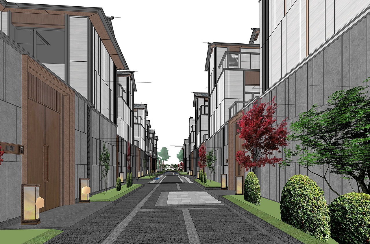 越城天地别墅SU模型下载