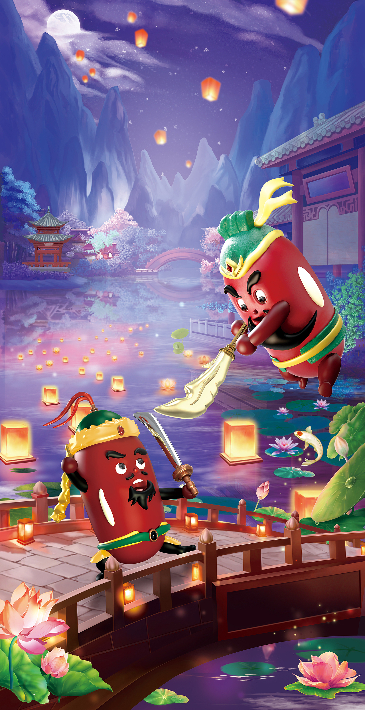 关胜力劈兀颜光（图ZMzE5NTM0MDEy） - 商业插画 - 站酷设计师硬撑菇凉原创素材 - 站酷ZCOOL