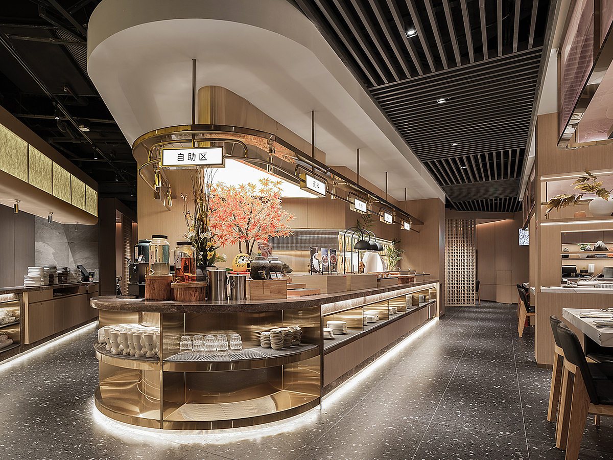 广州餐厅设计,“一艘大船”开进了大渔铁板烧自助餐厅