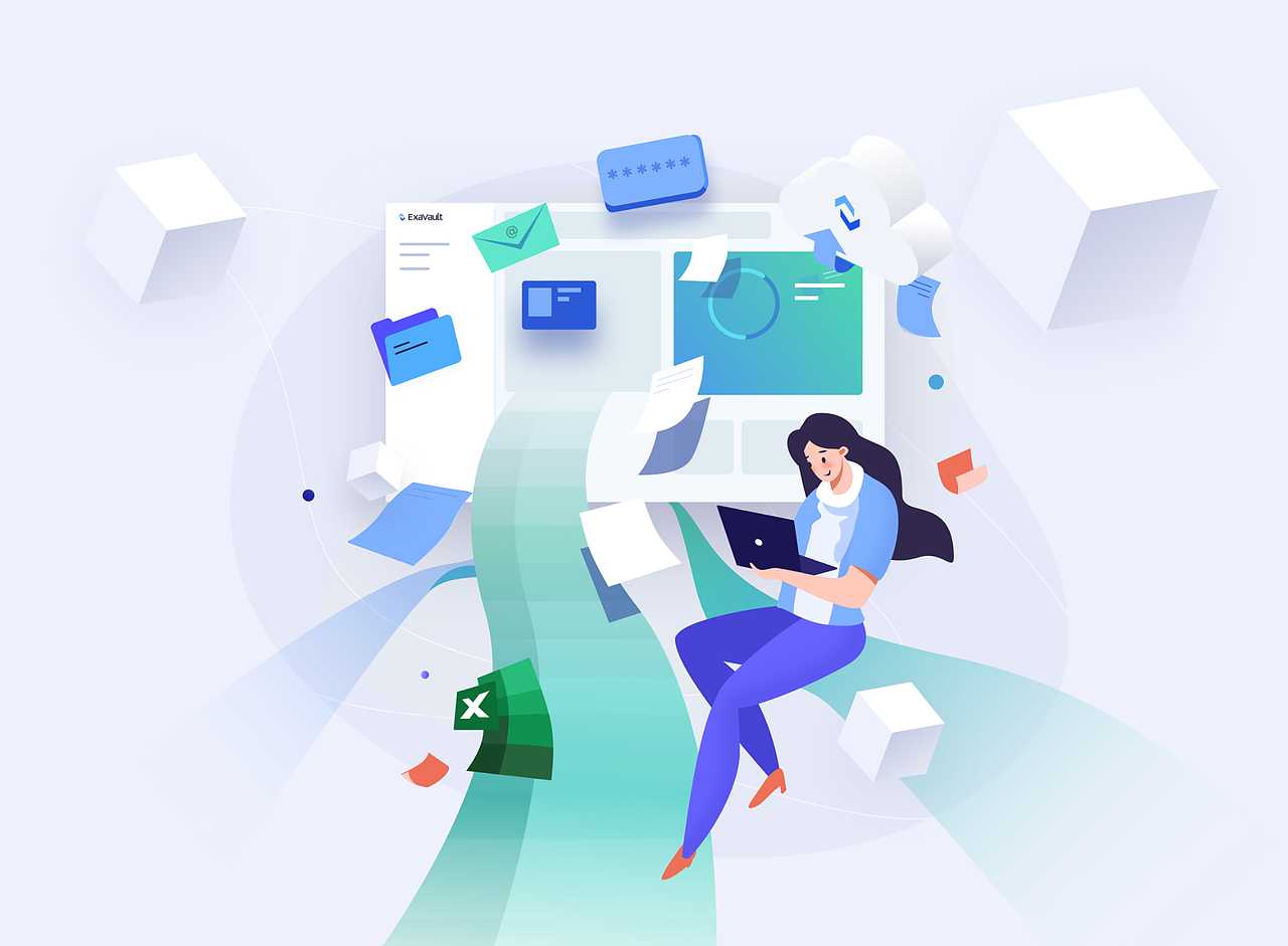 ExaVault官网插画