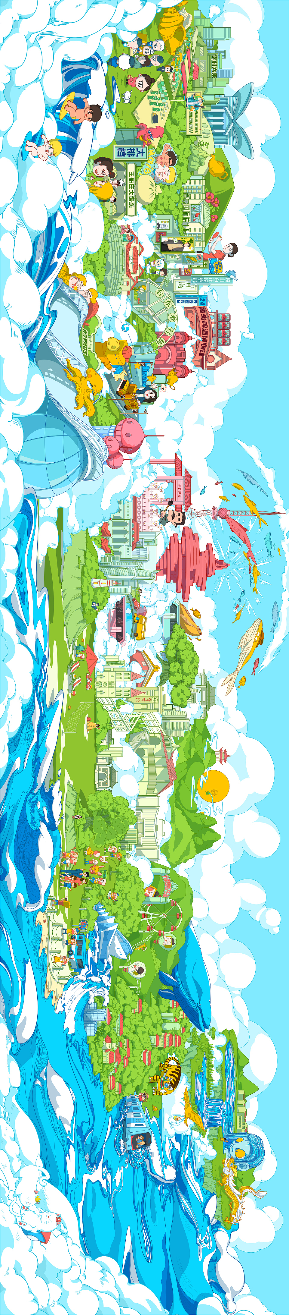 青岛地标手绘墙（图ZMzQwMzQwMTQw） - 商业插画 - 站酷设计师王水生原创素材 - 站酷ZCOOL