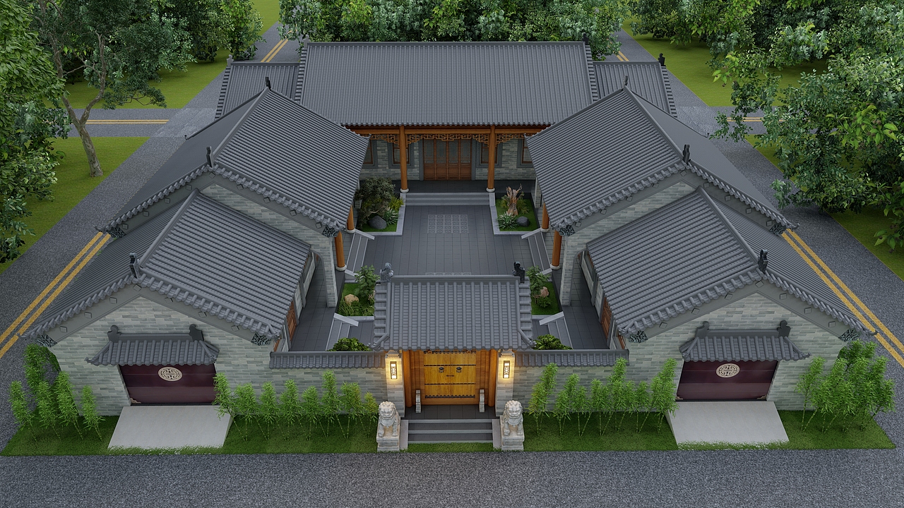 中国传统四合院-占地24m*24m