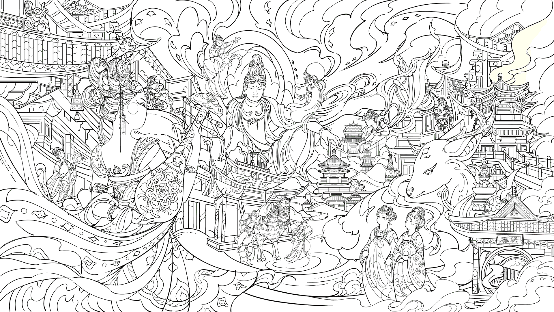 梦入敦煌/千古一梦（图ZMzYzNDg0MzY0） - 商业插画 - 站酷设计师赤鸡白雉原创素材 - 站酷ZCOOL
