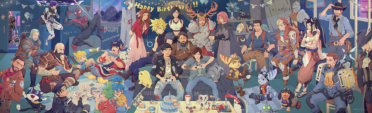 约了一群伙伴过生日party（图ZMzAxMTAxNDk2） - 创作习作 - 站酷设计师画画的子杰原创素材 - 站酷ZCOOL