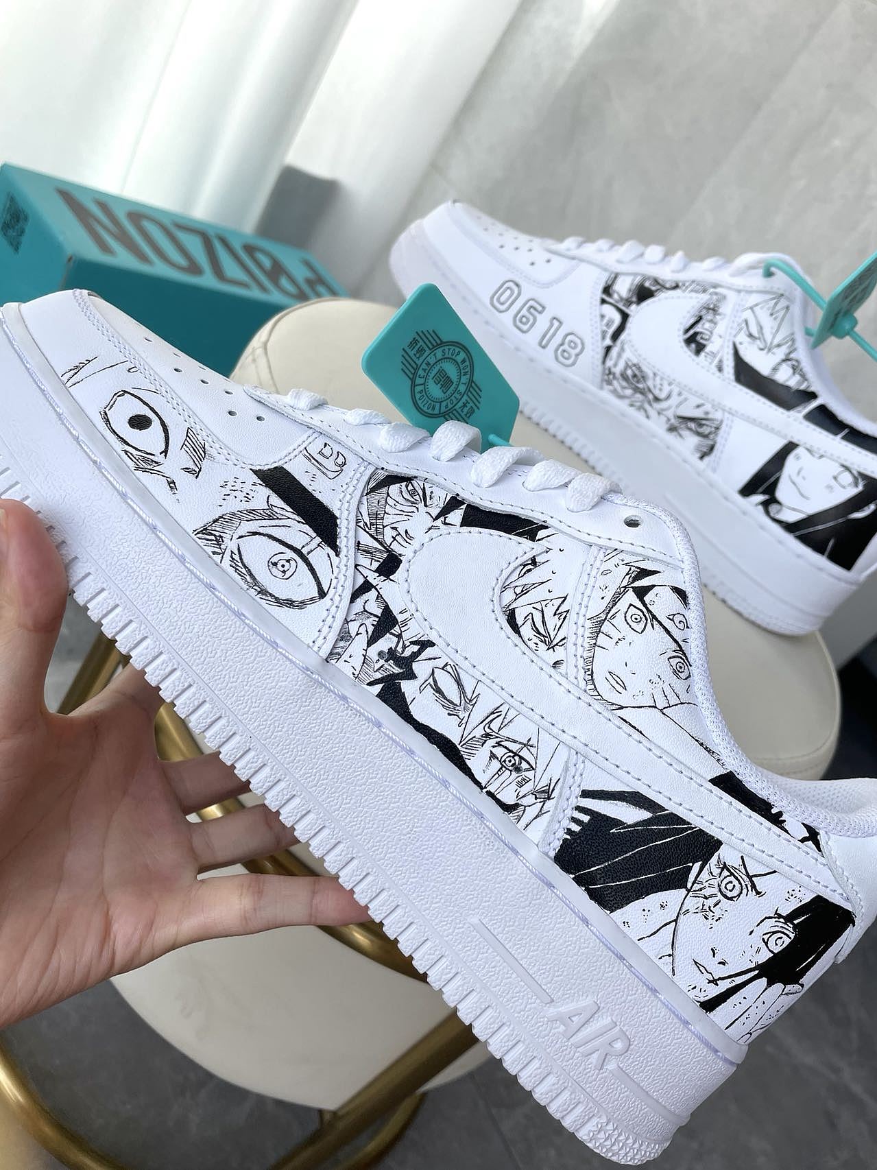 火影忍者 x 手绘鞋 | 火影忍者漫改空军一号