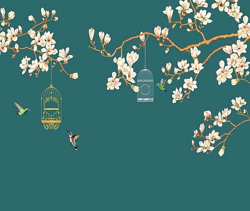 2023花鸟（图ZMzI4NzgwMDU2） - 商业插画 - 站酷设计师新中式纱画图库原创素材 - 站酷ZCOOL